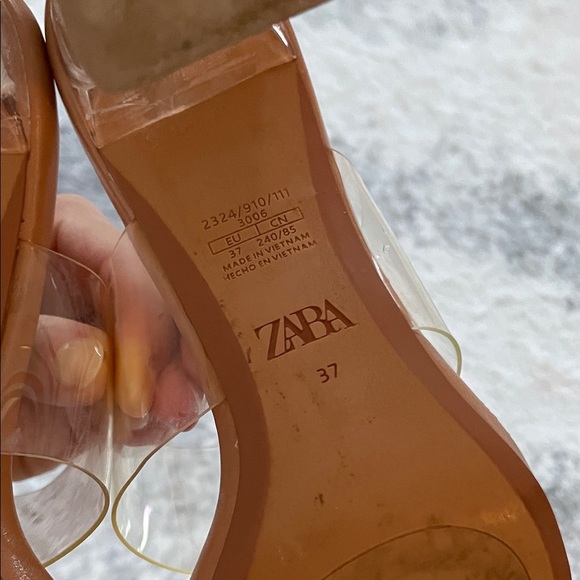 Zara Women's Transparent and Tan Heels - Picture 7 of 10